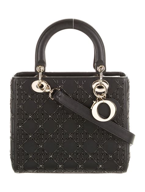 lady dior black medium|lady dior pouch black.